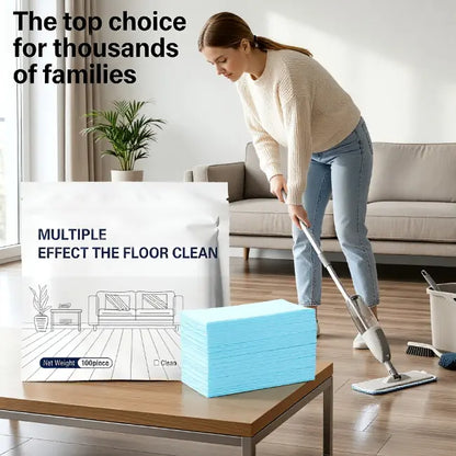 Clenohome 100Pcs Antibacterial Deodorizing Floor Maintenance Sheets