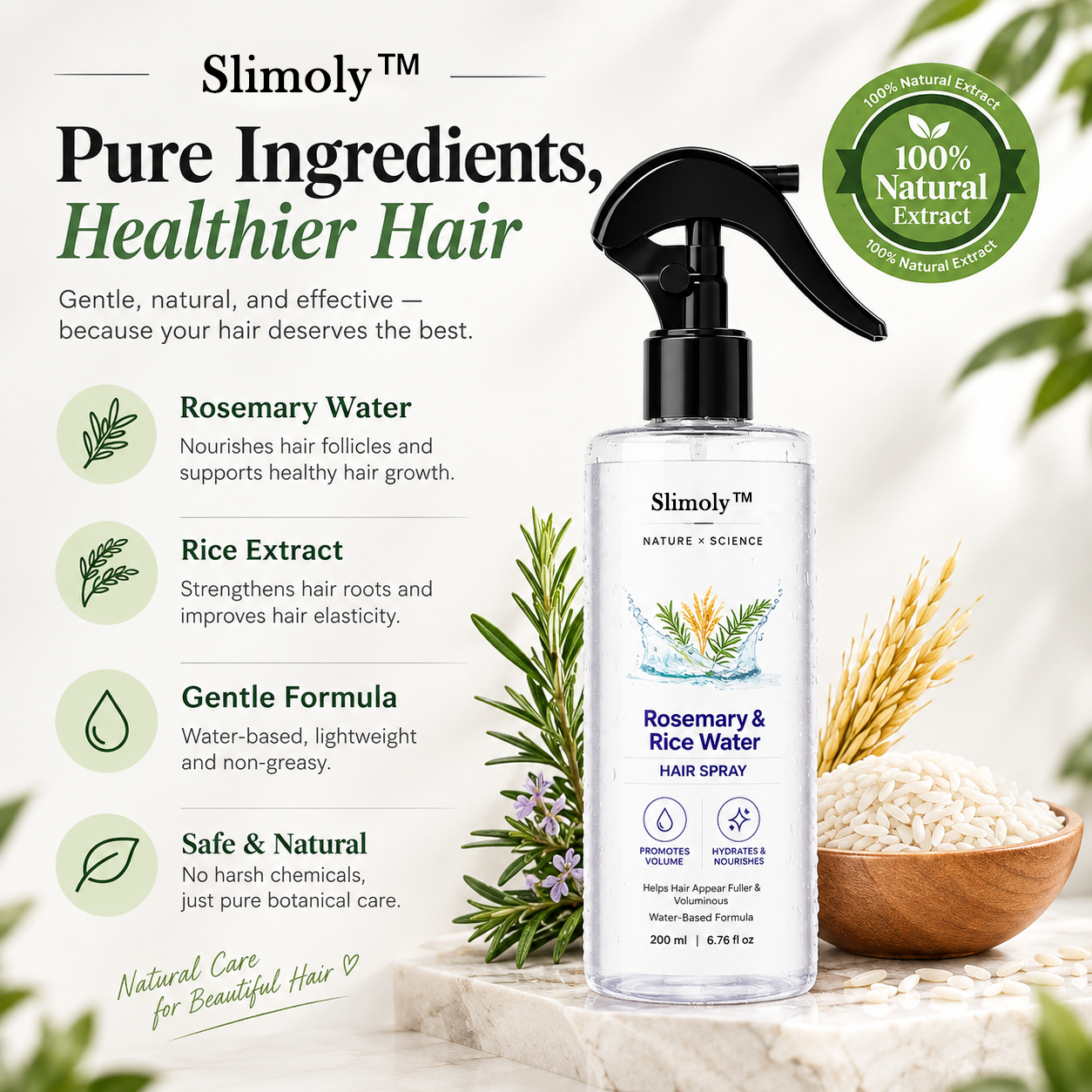 Nature x Science Rosemary Water and Rice Water | 200 ml