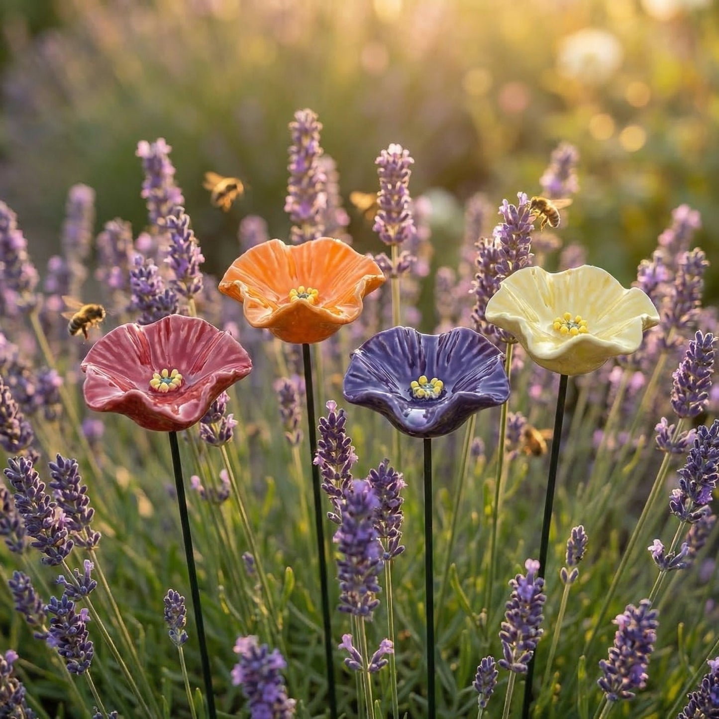 Clenohome's Handmade Bee Blossoms (Set of 4)